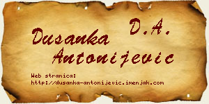 Dušanka Antonijević vizit kartica